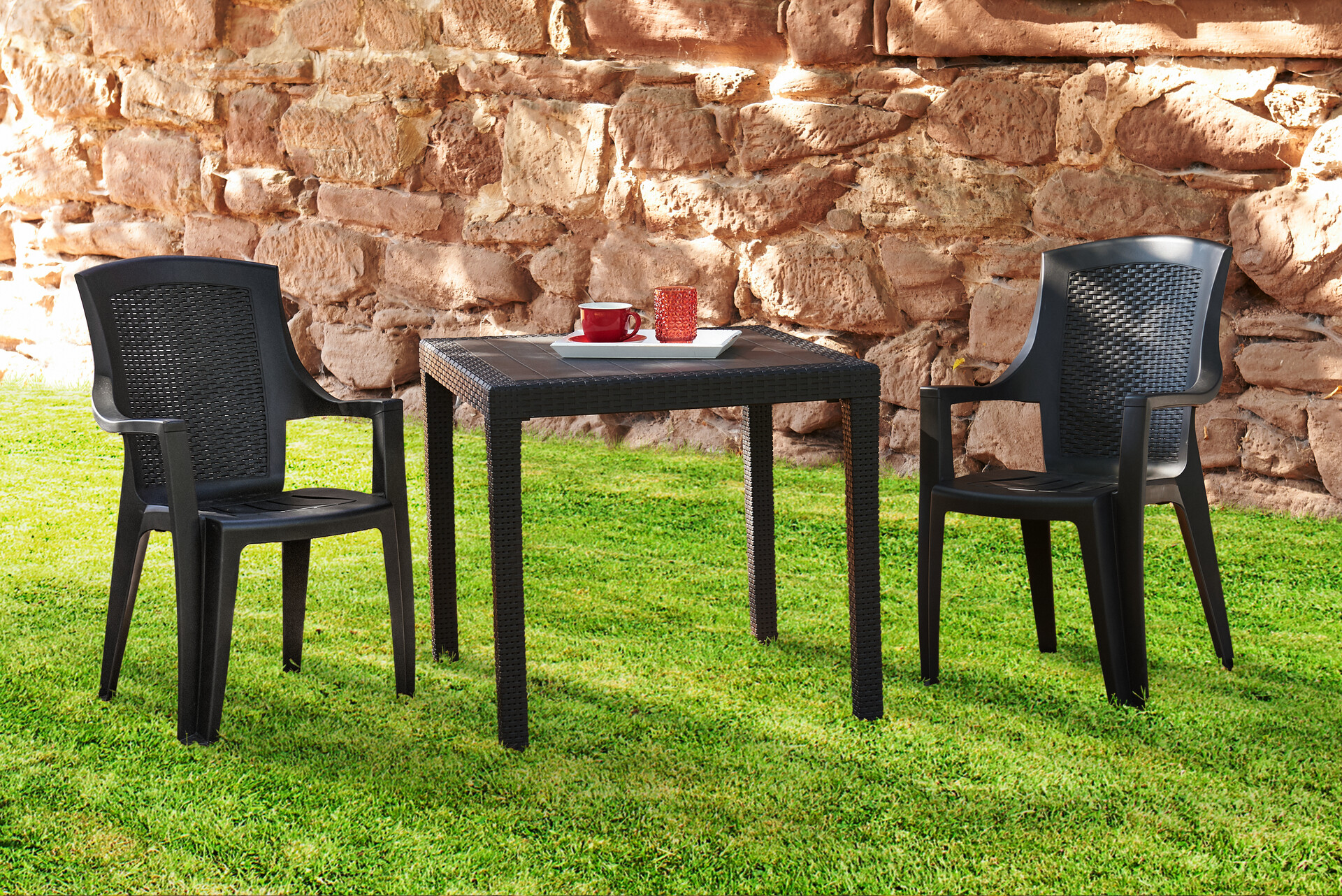 ProGarden Stapelsessel Eden anthrazit Kunststoff B/H/L: ca. 55x91x46 cm