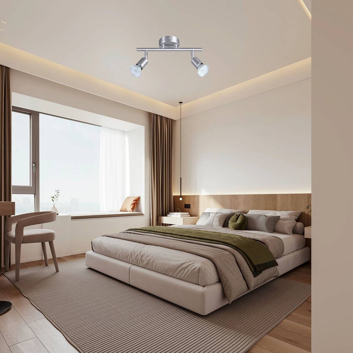 POCOline Spotbalken Boris nickel matt B/H/L: ca. 10x8x25 cm 2 Brennstellen