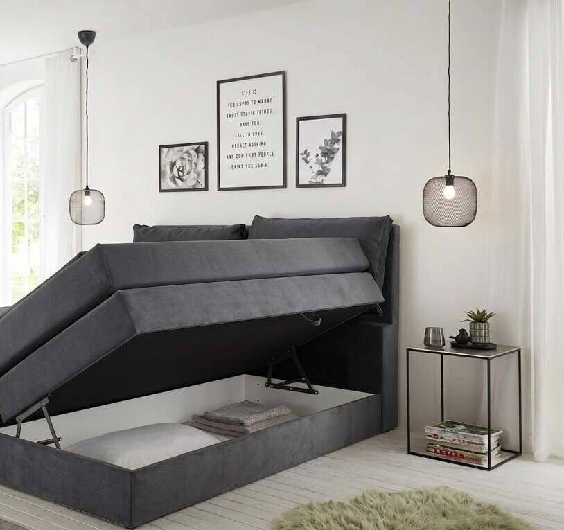 Boxspringbett Lissy graubraun Liegefläche B/L: ca. 180x200 cm Boxspringbett Lissy graubraun Liegefläche B/L: ca. 180x200 cm