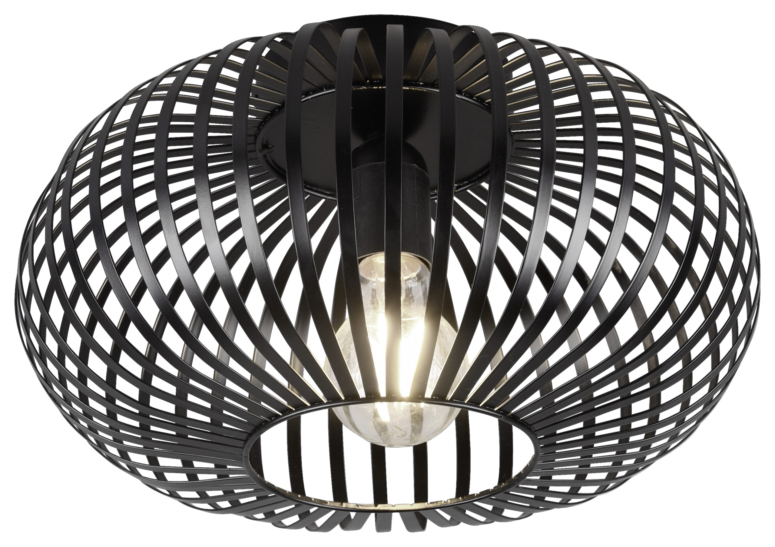 TRIO Deckenleuchte Johann mattschwarz Metall H/D: ca. 18x30 cm 1 Brennstellen