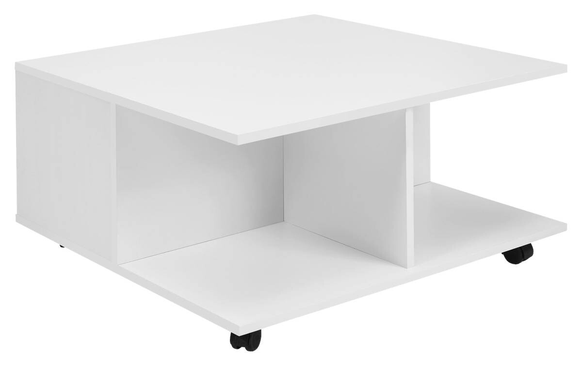 Wohnling Couchtisch weiß Holzwerkstoff B/H/T: ca. 70x36,5x70 cm