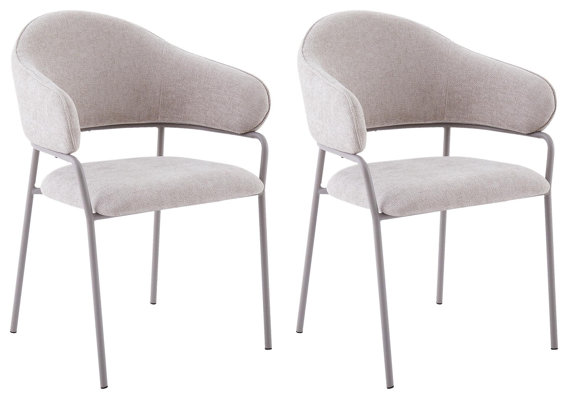 Stuhl CURVE, 2er-Set taupe Stoff B/H/T: ca. 60x86x58 cm