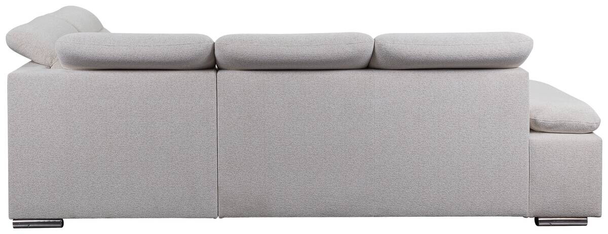 Ecksofa mit Bettfunktion und Bettkasten beige Microfaser B/H/T: ca. 282x100x232 cm