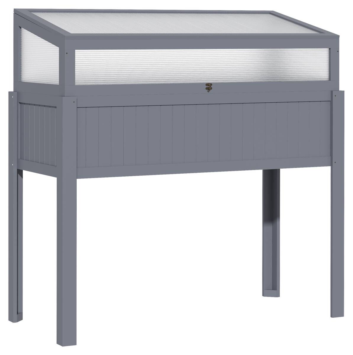 Outsunny Hochbeet grau Holz B/H/L: ca. 54x122x120 cm