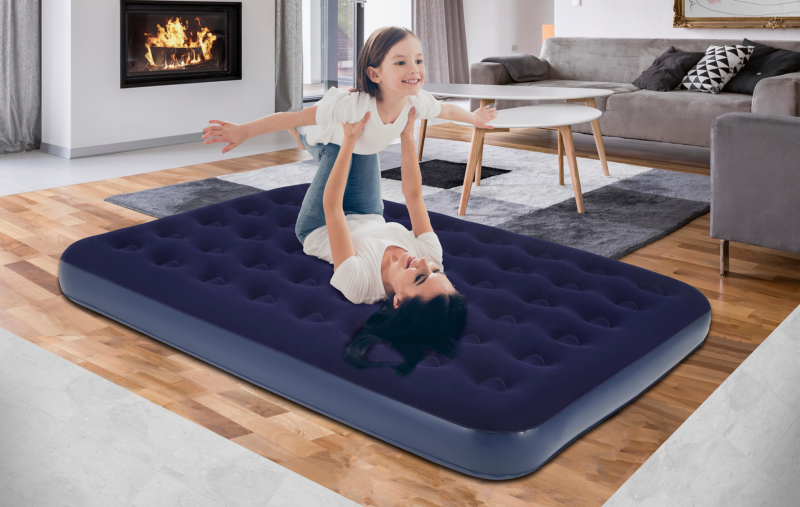 Luftbett blau B/H/L: ca. 137x22x191 cm