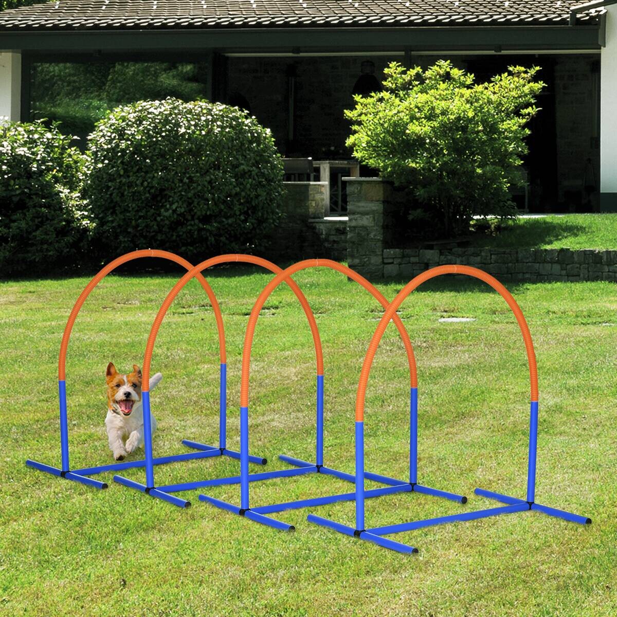 PawHut Hunde-Agility-Set orange Kunststoff B/H/L: ca. 64x95x88 cm