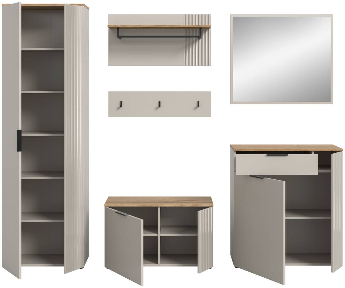 Garderobe Slide Kaschmirgrau Nachbildung Evoke Oak Nachbildung B/H/T: ca. 250x190x36 cm