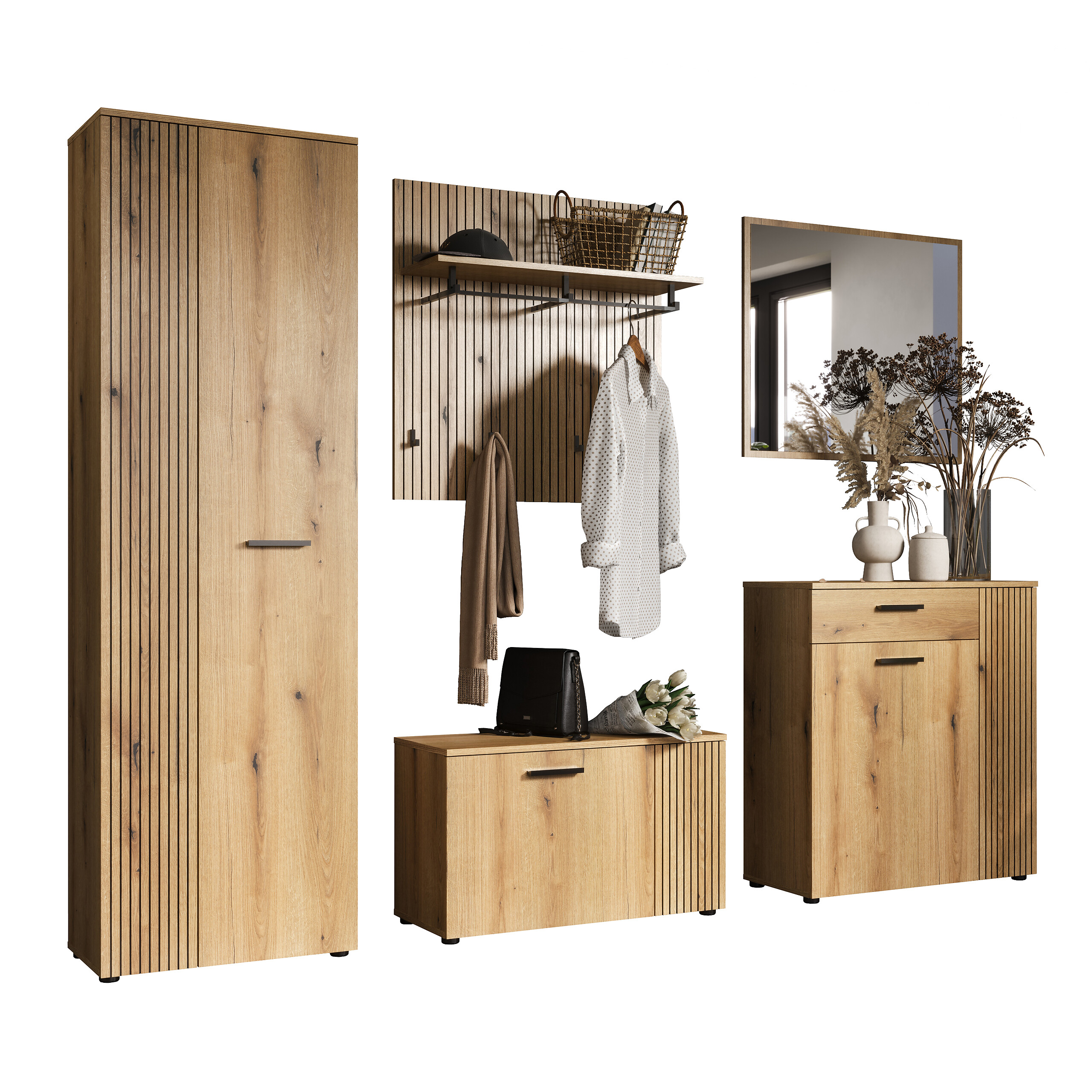 Garderobenpaneel Pure Bliss Eiche Evoke Oak Nachbildung B/H/T: ca. 80x84x28 cm