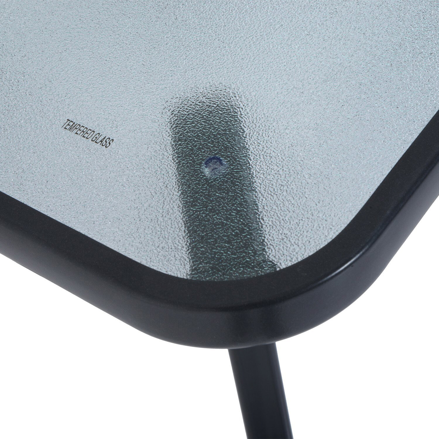 Outsunny Glastisch schwarz Metall B/H/L: ca. 68,5x84x68,5 cm