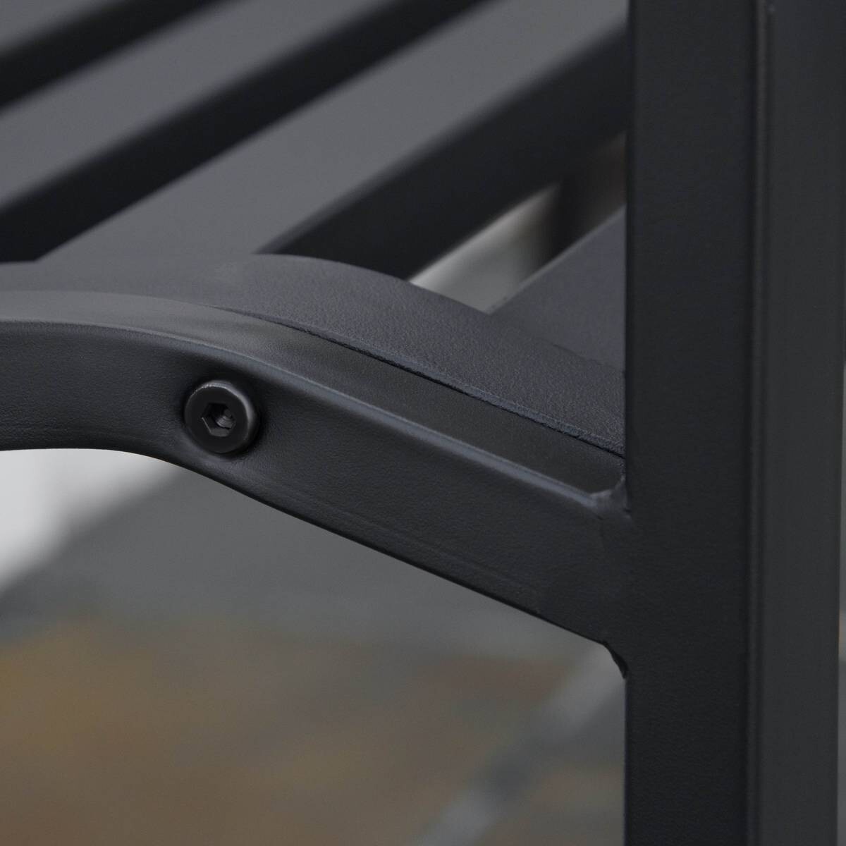 Outsunny Gartenbank schwarz Eisen B/H/L: ca. 58,5x89x128 cm