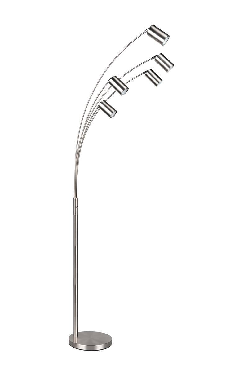 Reality Stehleuchte nickel Metall GU10 5 Brennstellen