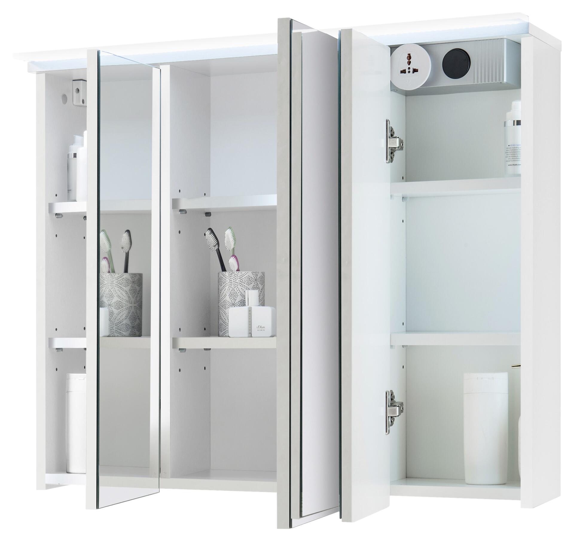 Spiegelschrank Four weiß B/H/T: ca. 80x68x23 cm