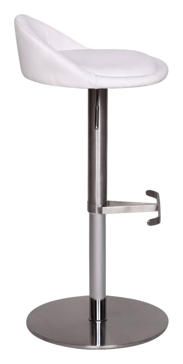 Barhocker weiß Edelstahl Kunstleder Edelstahl