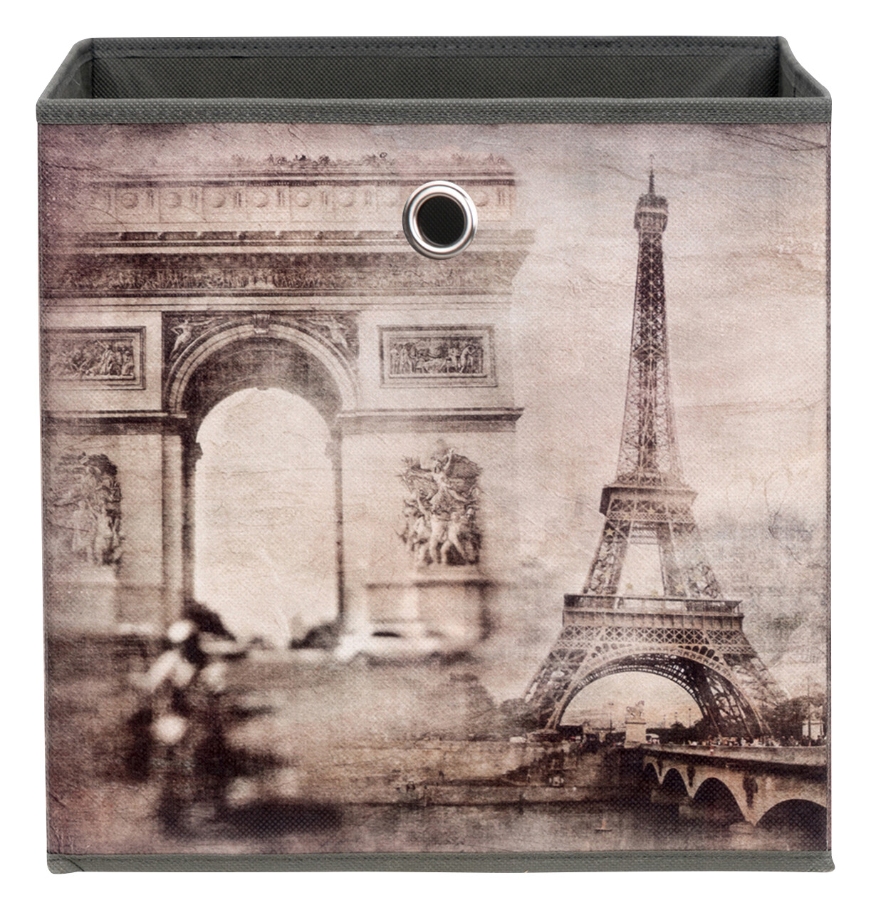 Motivbox Paris dunkelbeige B/H/T: ca. 32x32x32 cm