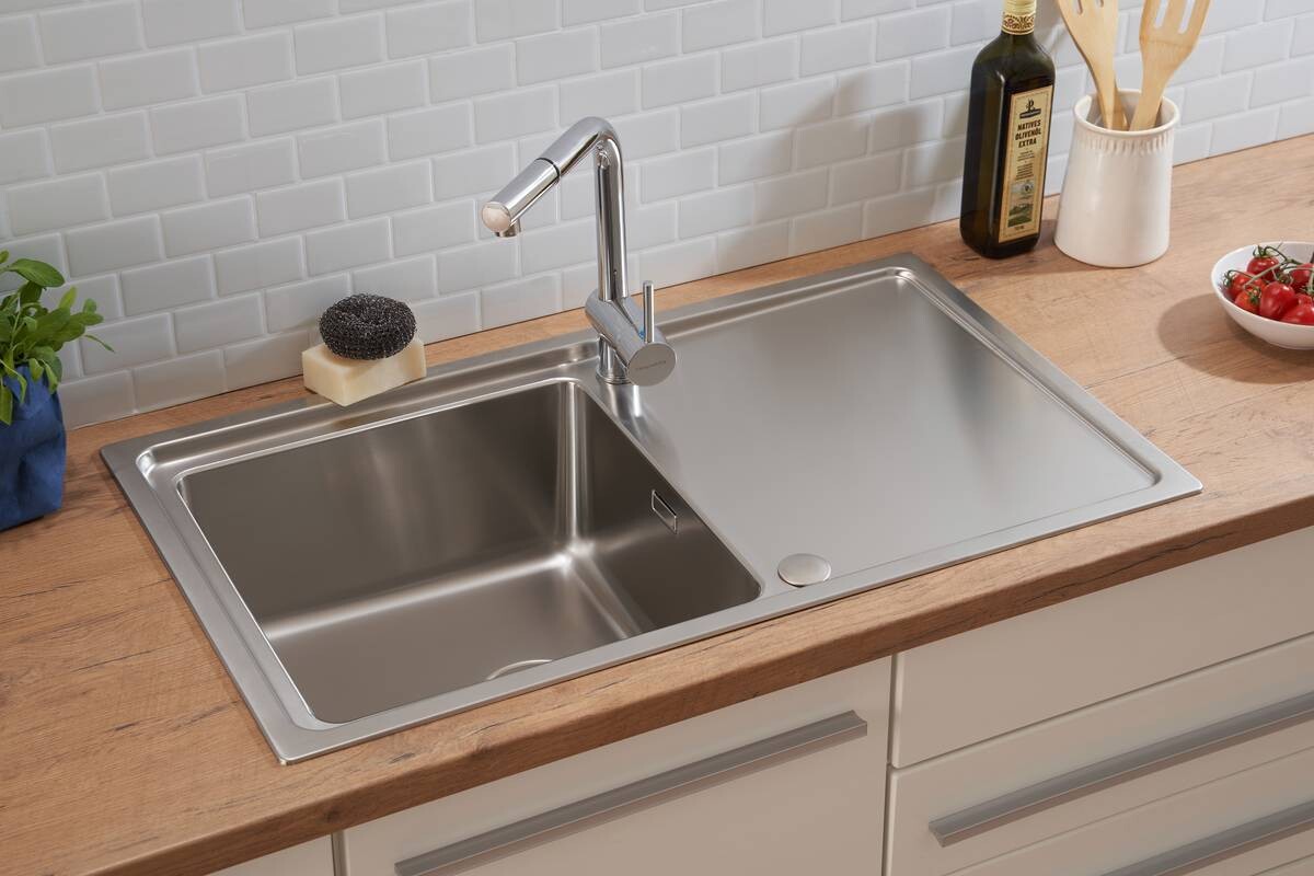 Respekta Einbauspüle Chicago 86 x 50 Edelstahl B/H/T: ca. 86x19x50 cm