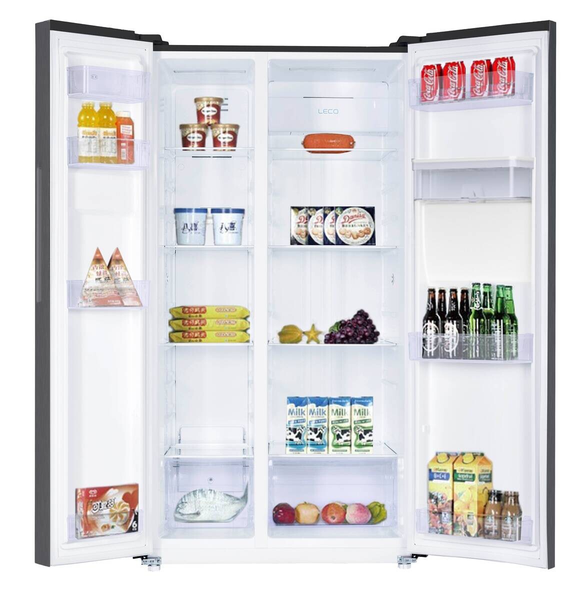 POCOline Side-by-Side SBS177-559 DDIXNFWDD dark Inox B/H/T: ca. 91,2x177x70,4 cm