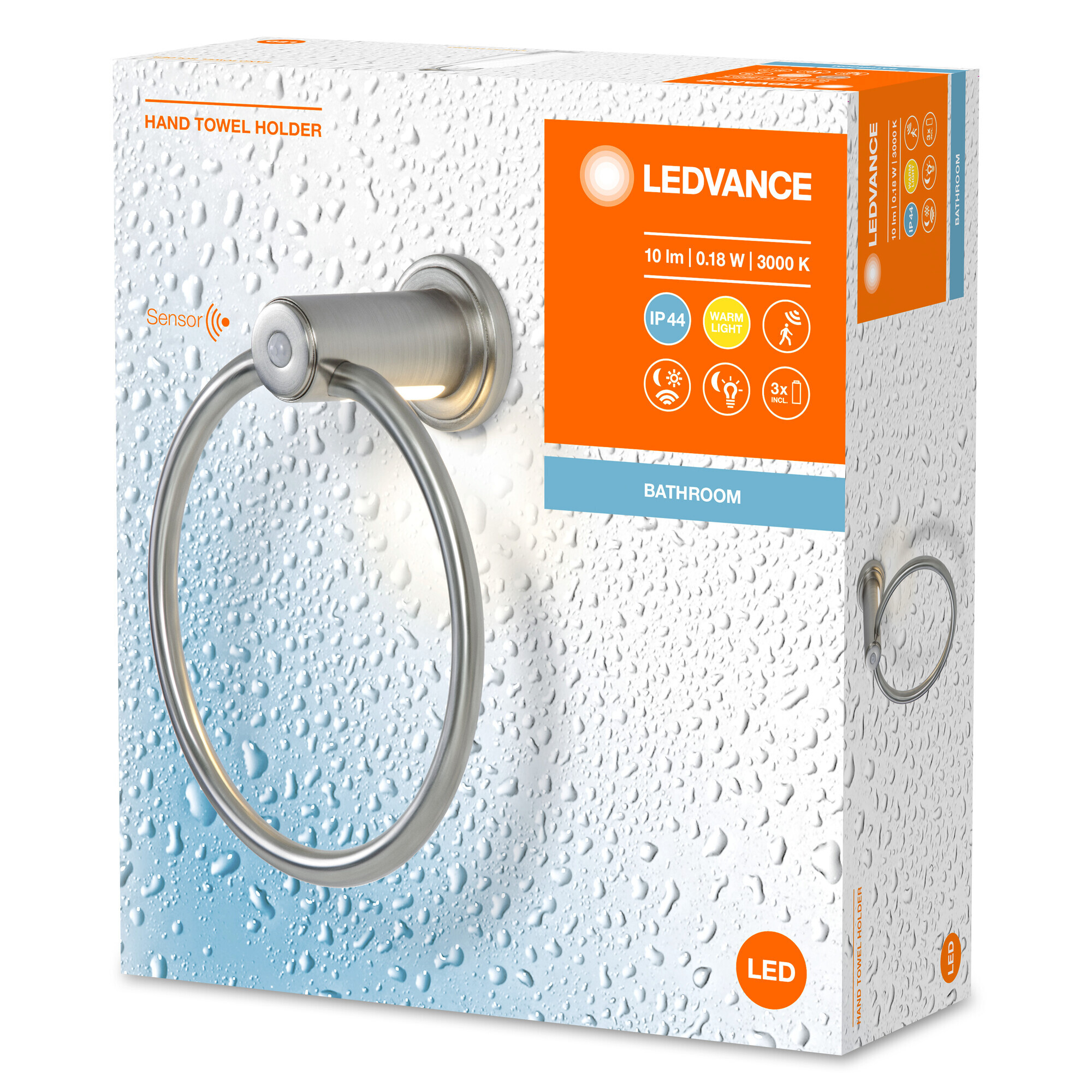 LEDVANCE LED-Handtuchhalter silber Kunststoff B/T/L: ca. 22,3x11x19 cm