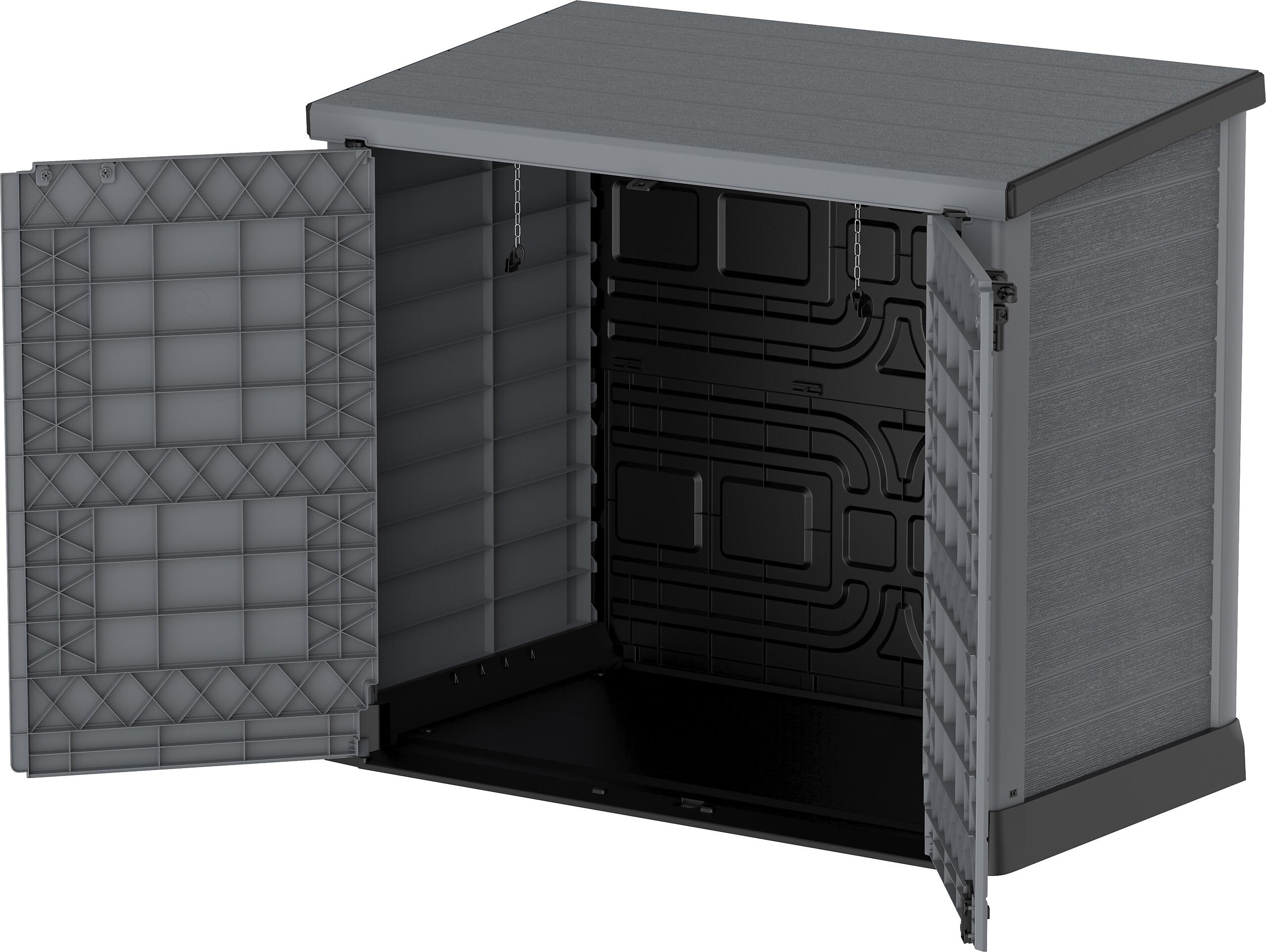 VCM Mülltonnenbox 2er StoreAway grau Kunststoff B/H/L: ca. 145x125x83 cm