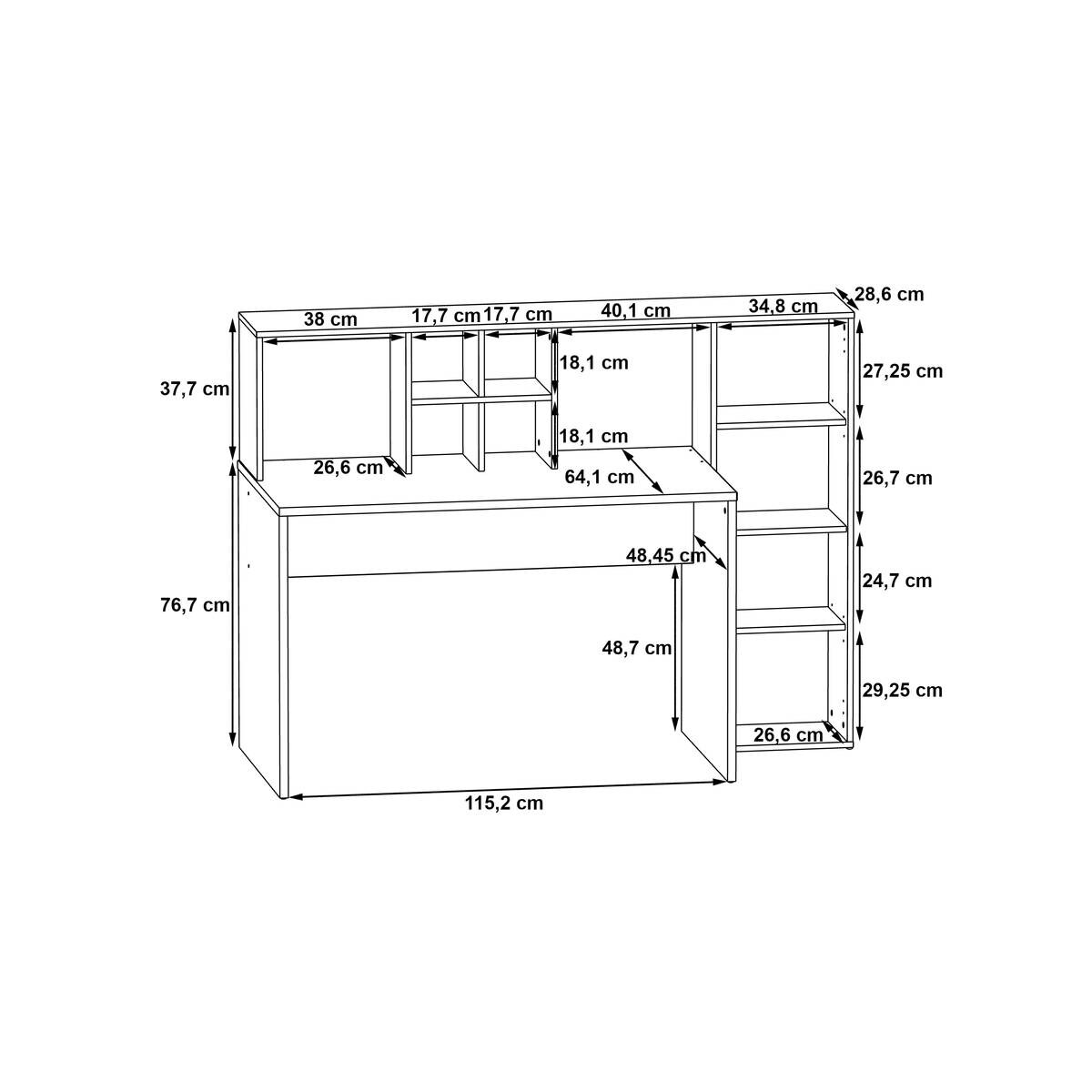 Schreibtisch weiß Eiche Artisan Nachbildung B/H/T: ca. 158x116x66 cm