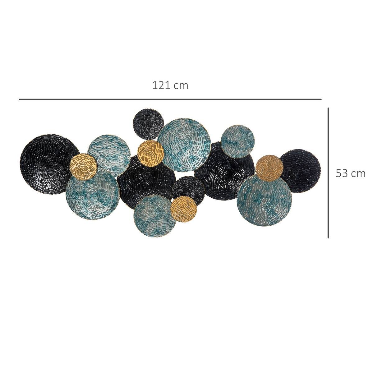 HOMCOM Wand-Element blau Edelstahl B/H/L: ca. 4x121x53 cm