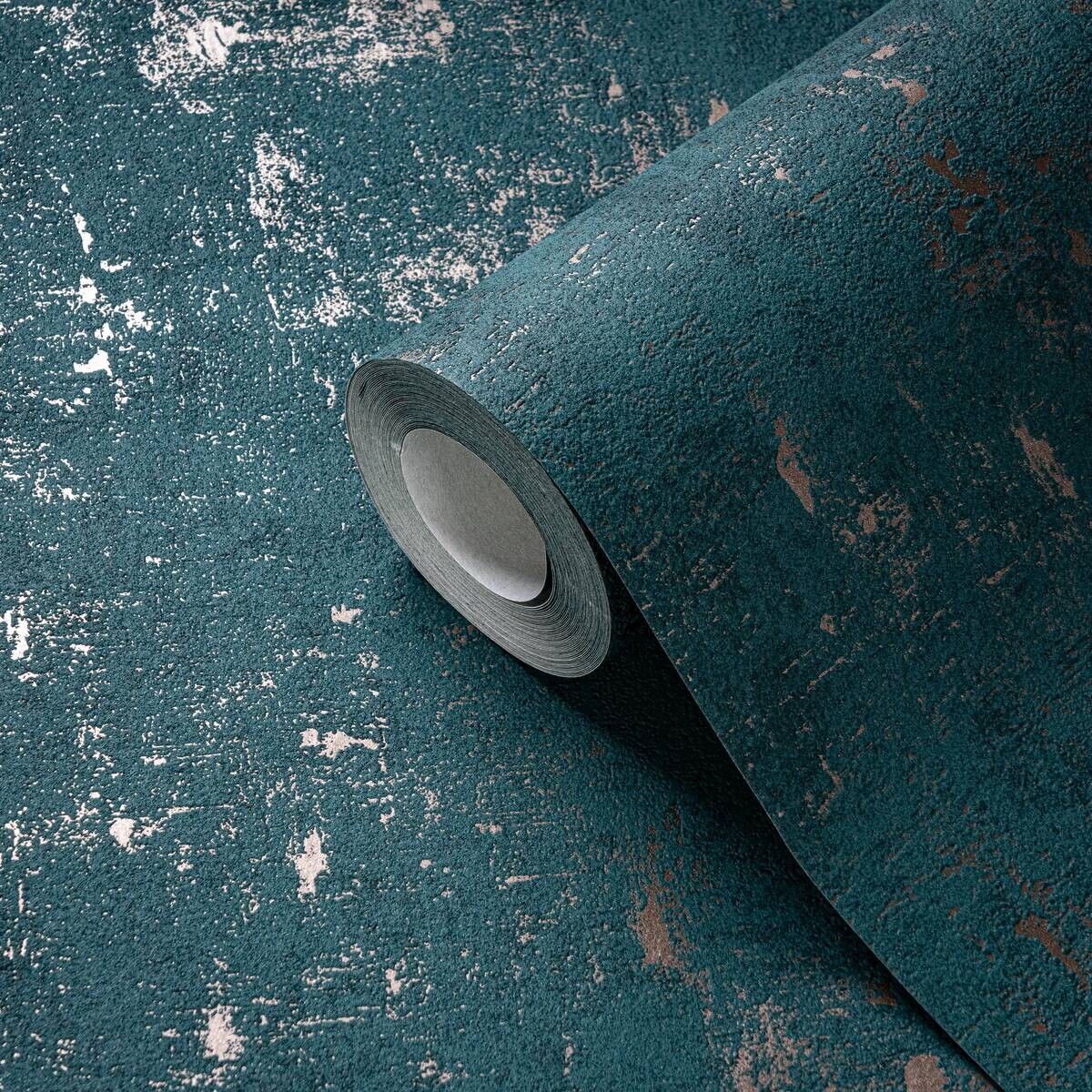 A.S.Creation Vliestapete gold petrol B/H/D: ca. 53x1005x8 cm