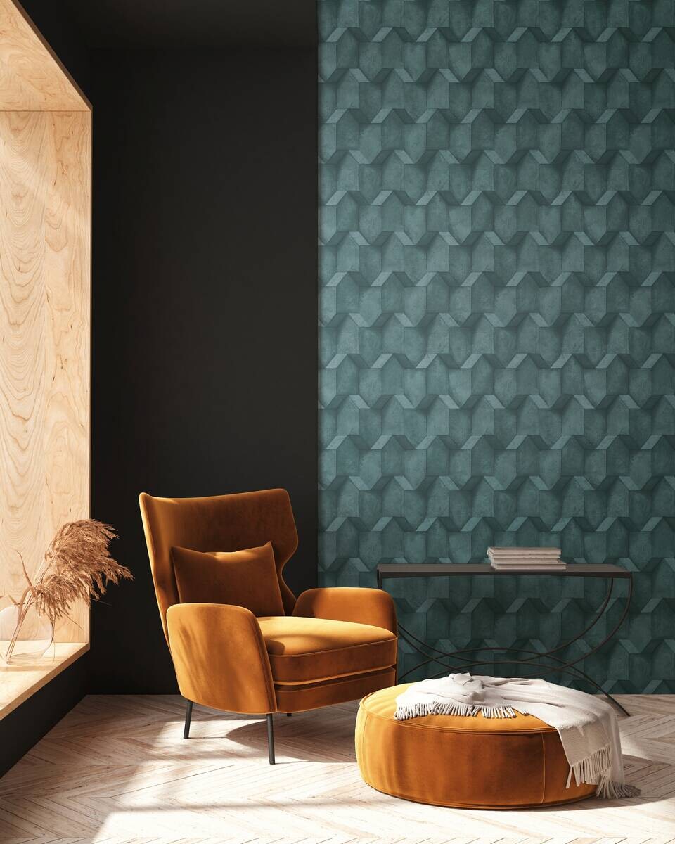 A.S.Creation Vliestapete blau türkis B/H/D: ca. 53x1005x8,3 cm