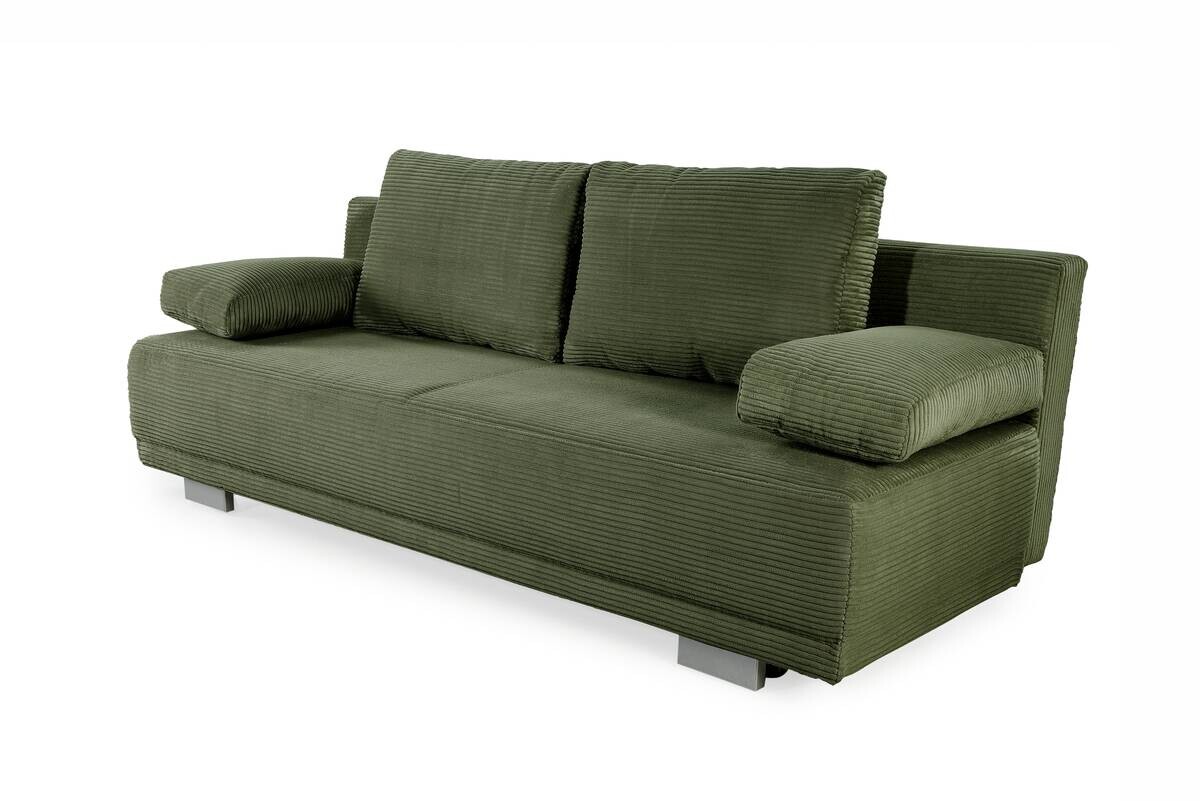 Schlafsofa grün Microfaser B/H/T: ca. 196x78x82 cm