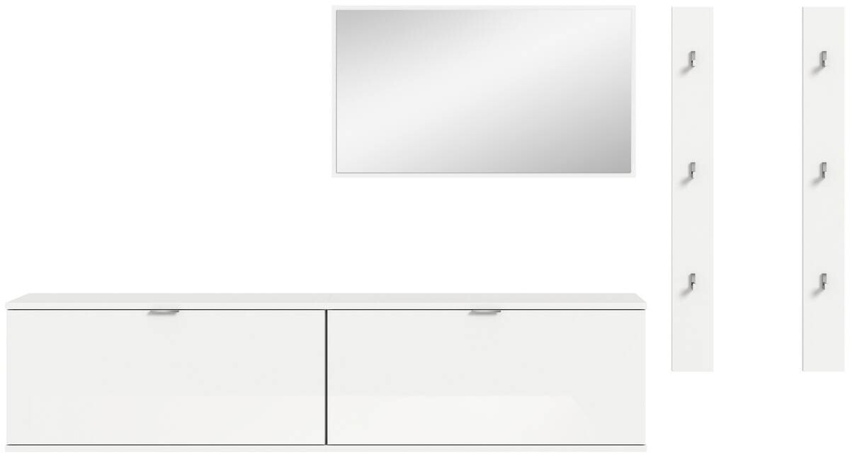 Garderobe PROJEKT X weiß weiß Hochglanz B/H/T: ca. 237x191x37 cm