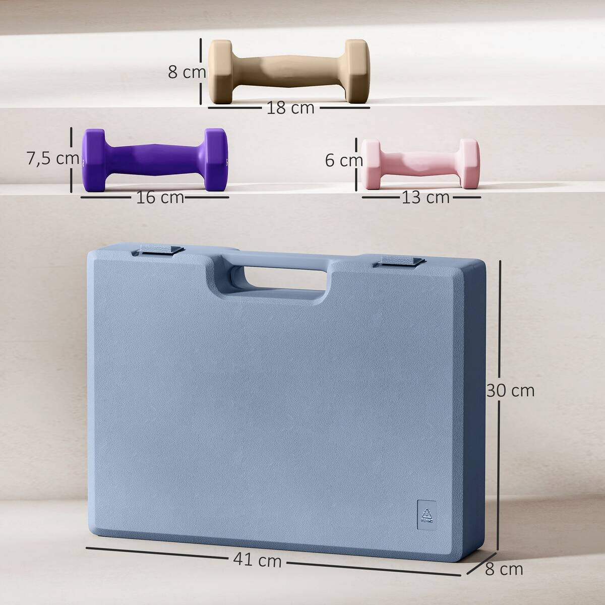 SPORTNOW Hantelset rosa Kunstleder B/H/L: ca. 30x8x41 cm