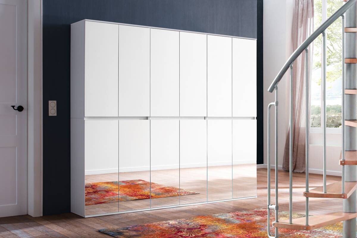 Garderobenschrank Mirror weiß B/H/T: ca. 222x191x34 cm