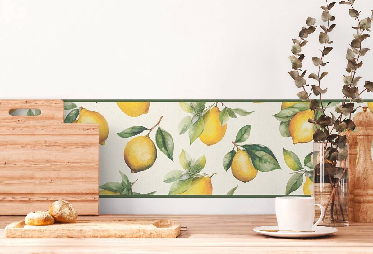 A.S.Creation Bordüre gelb weiß grün B/H/D: ca. 17x500x6,8 cm