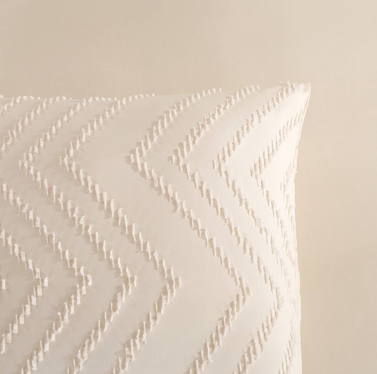 Microfaser Bettwäsche Zigzag offwhite Polyester B/L: ca. 200x200 cm