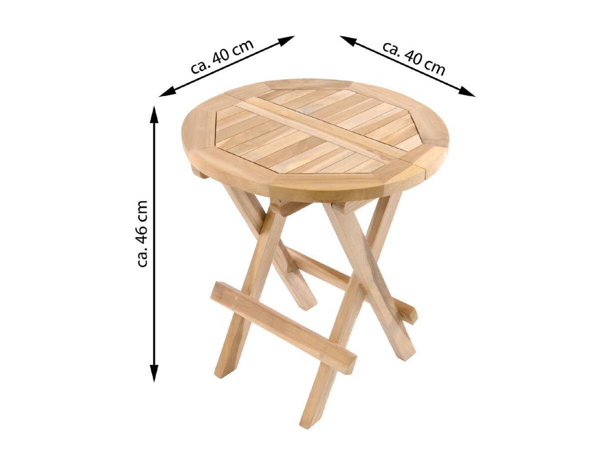 VCM Beistelltisch braun Holz H/D: ca. 46x40 cm