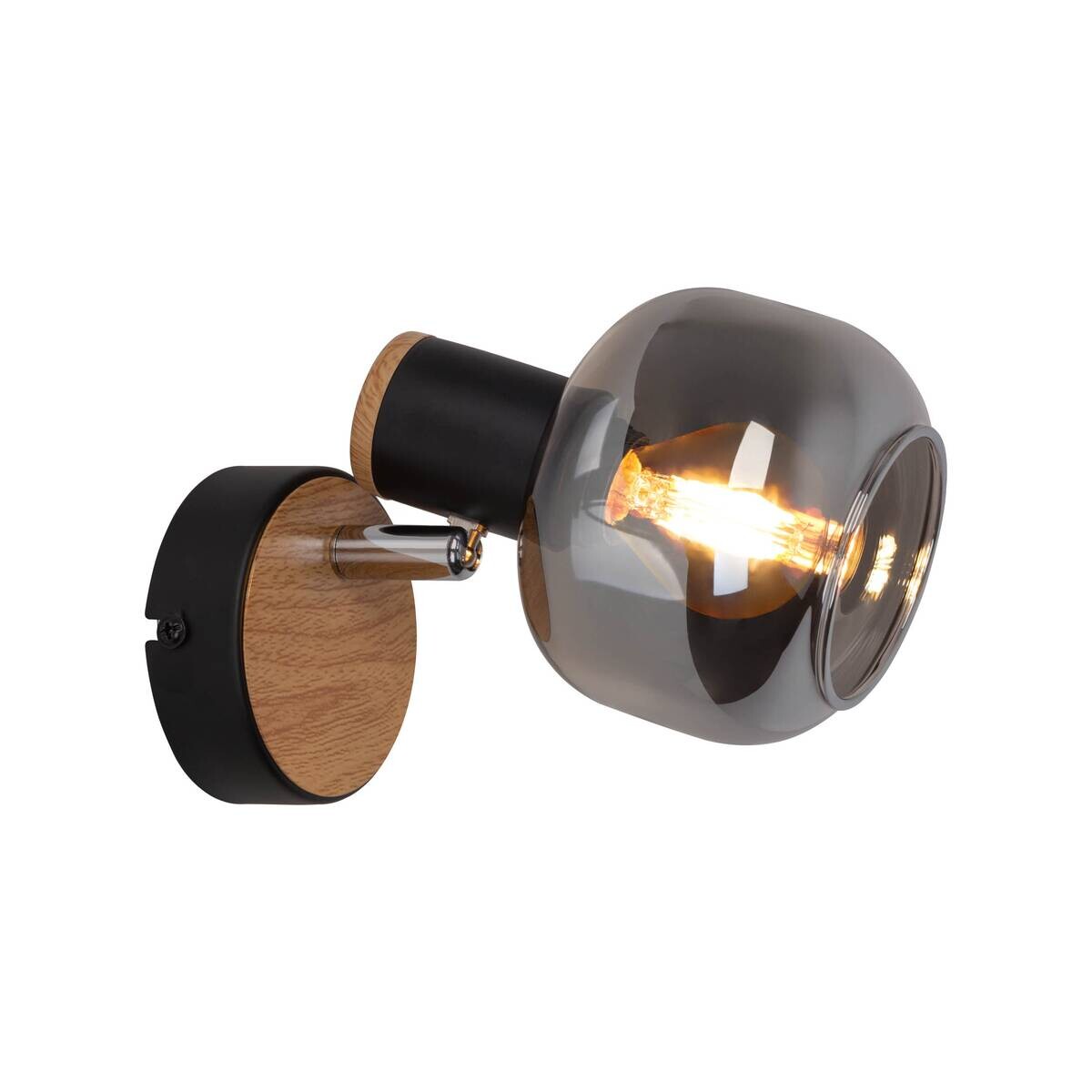 Näve Leuchten Wandleuchte schwarz Glas Metall B/H/T: ca. 14x16x10 cm