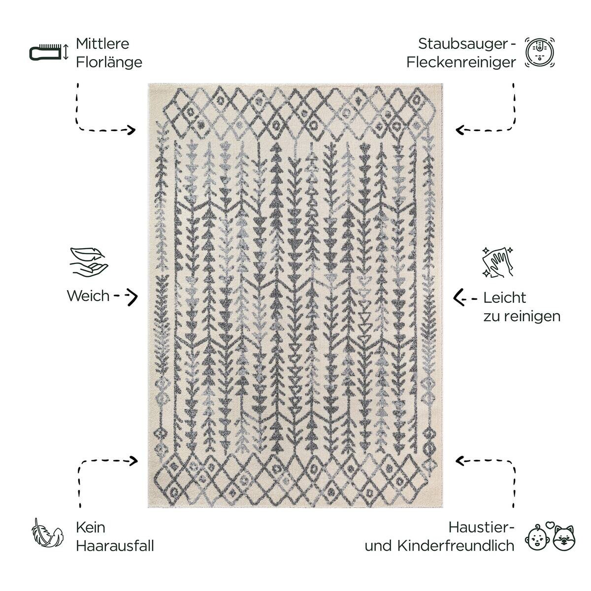 Sanat Teppich creme B/L: ca. 200x80 cm