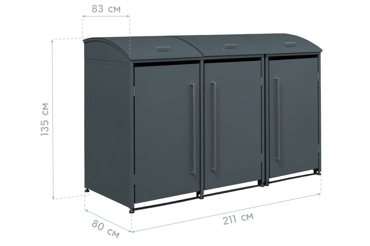 Westmann Mülltonnenbox Moderna anthrazit B/H/L: ca. 211x135x83 cm
