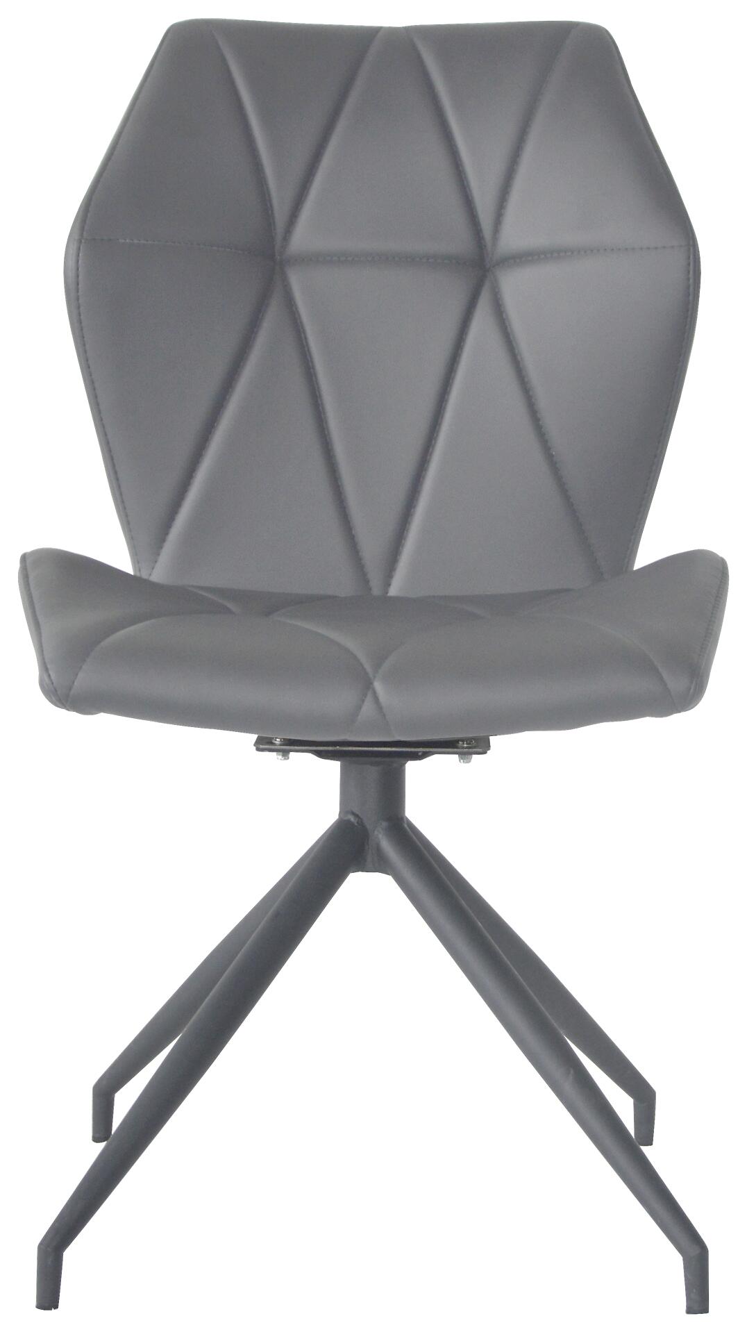 Stuhl IMKE  2er-Set grau schwarz Kunstleder Metall B/H/T: ca. 52x90,5x62 cm