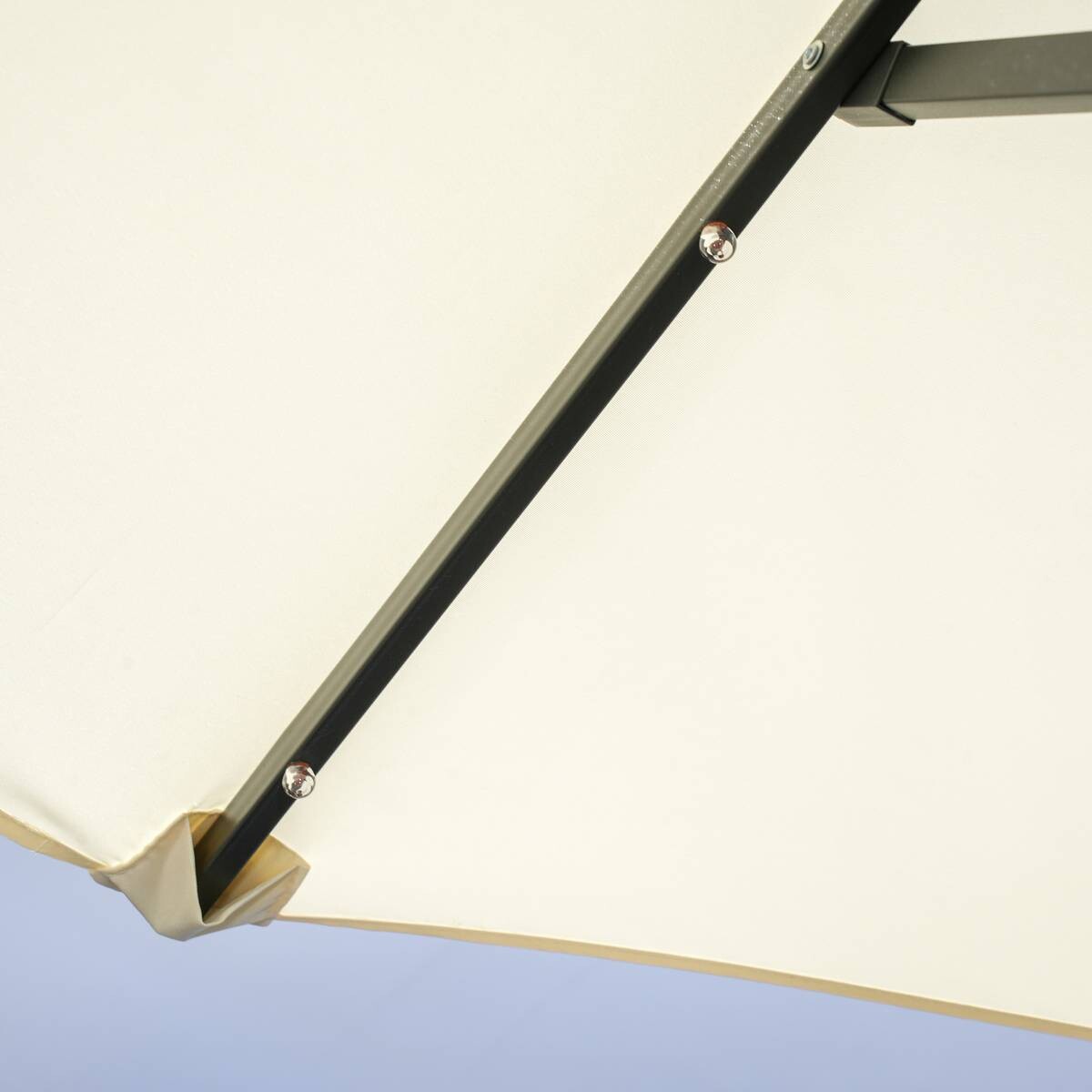 Outsunny Doppelseitiger Sonnenschirm beige Stahl B/H/L: ca. 150x219x295 cm