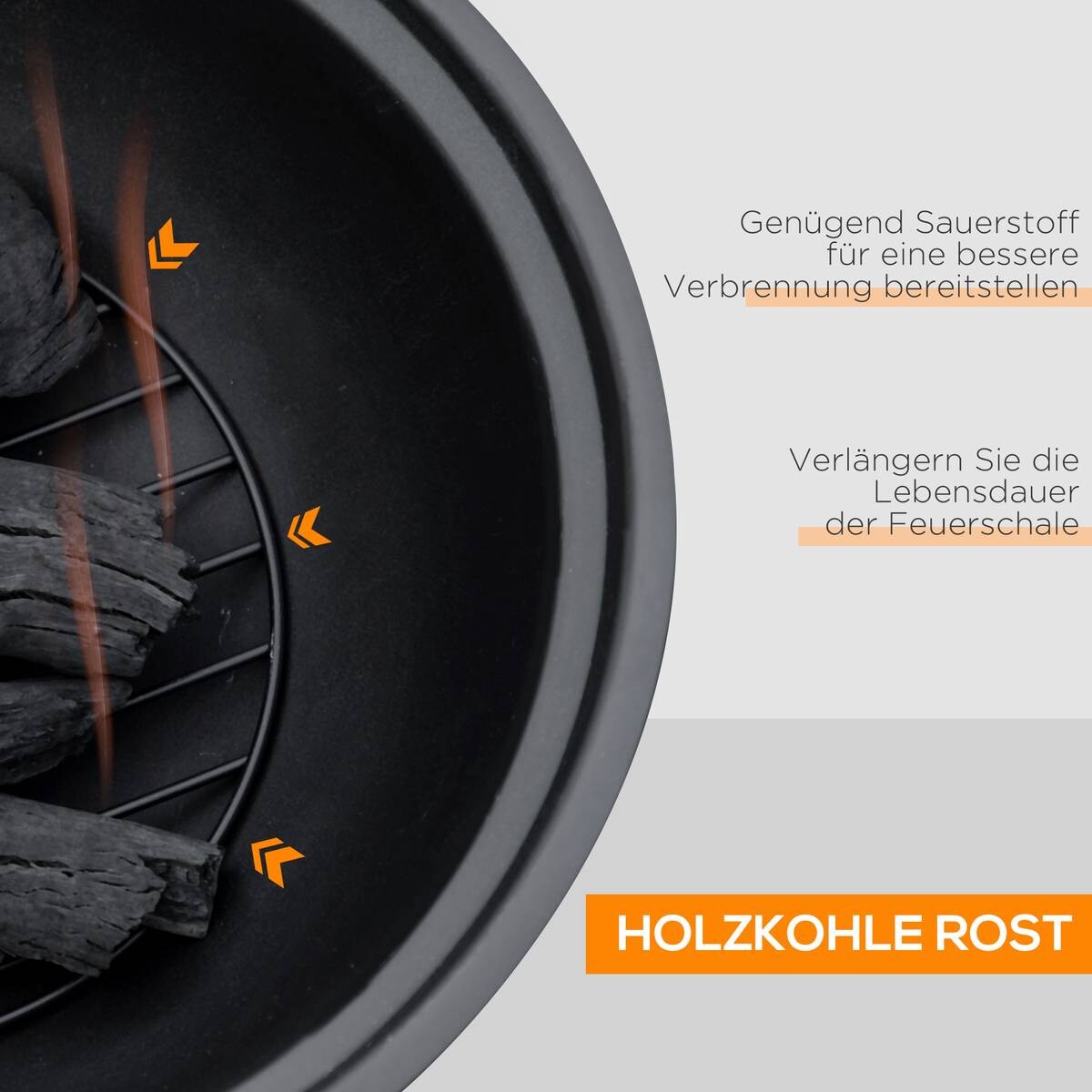 Outsunny Feuerstelle Metall B/H/L: ca. 61,5x39x61,5 cm