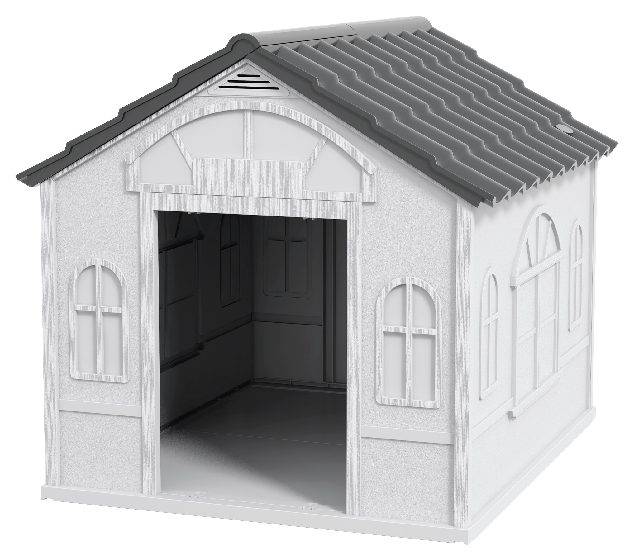 PawHut Hundehütte grau Kunststoff B/H/L: ca. 75,7x63x65 cm PawHut Hundehütte grau Kunststoff B/H/L: ca. 75,7x63x65 cm