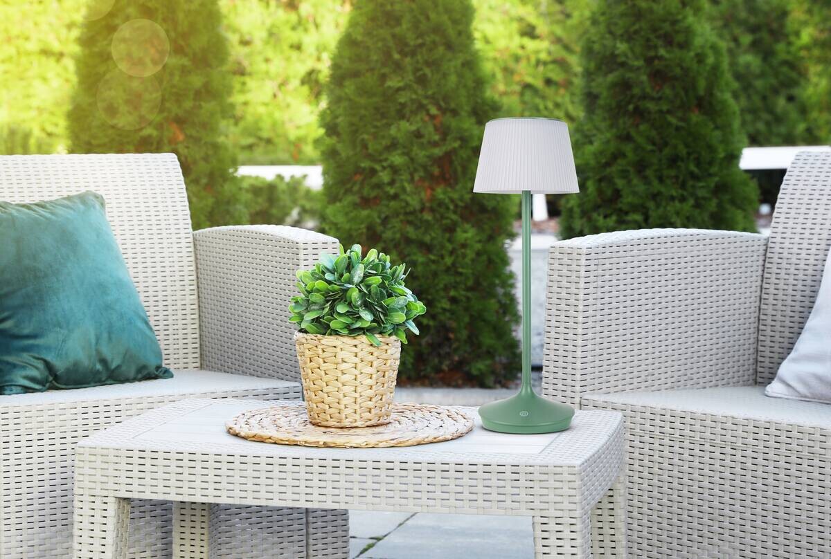 Näve Leuchten Tischleuchte 5310717 grün Kunststoff Metall B/H/T: ca. 13x38x13 cm