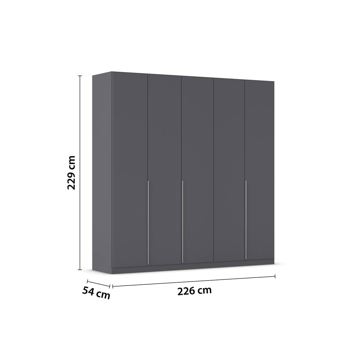 Kleiderschrank Alabama grau B/H/T: ca. 225x229x54 cm