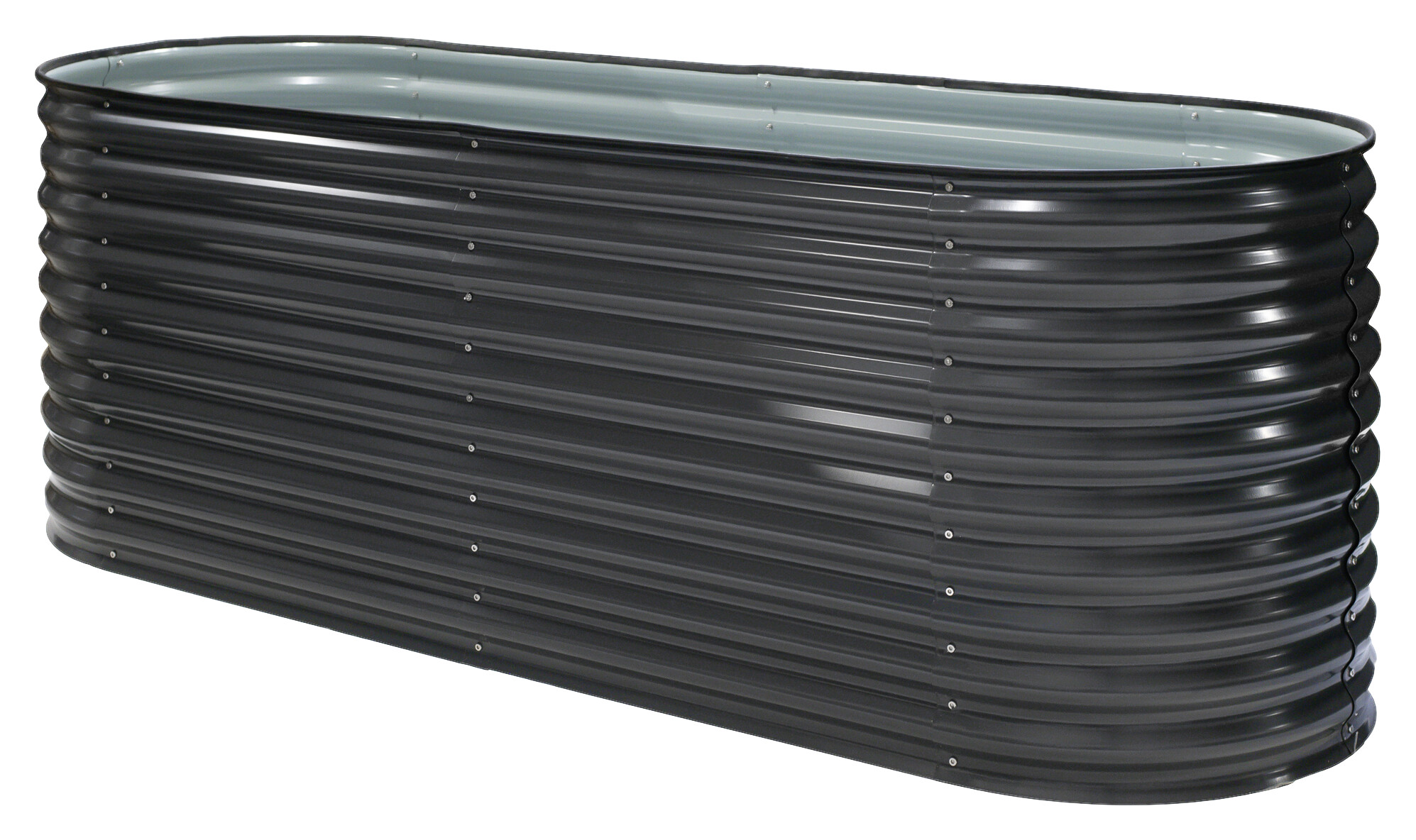 Westmann Hochbeet Oval anthrazit Metall B/H/L: ca. 80x82x240 cm