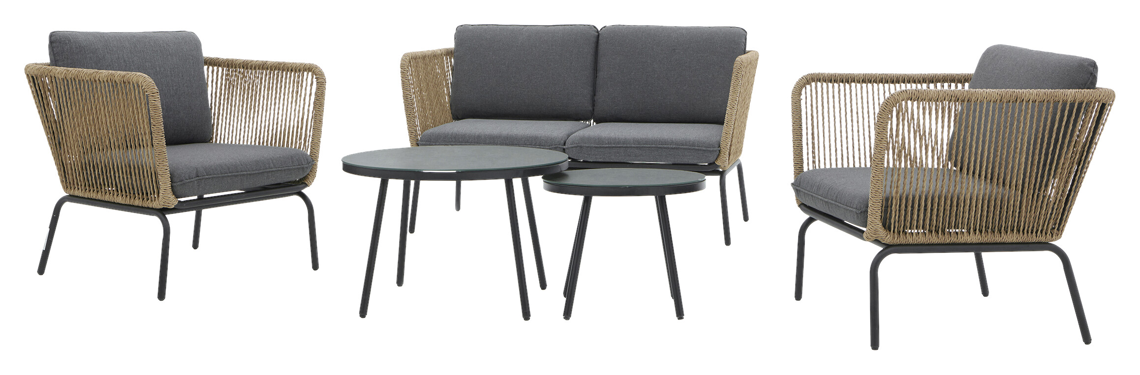 POCOline Gartensitzgruppe Verona dunkelgrau Stahl
