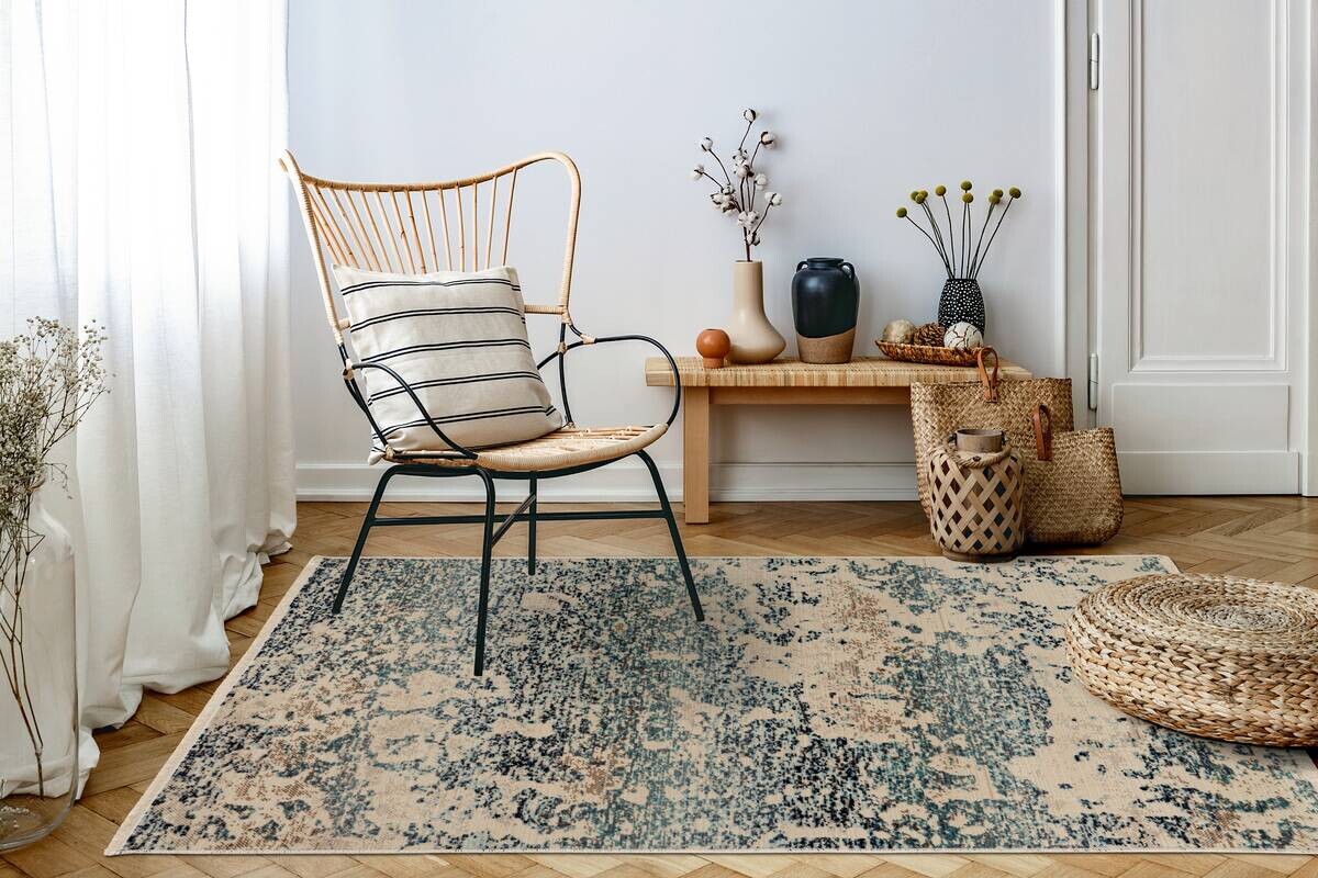 Kayoom Kurzflorteppich Charin 325 blau B/H/L: ca. 160x0,35x230 cm