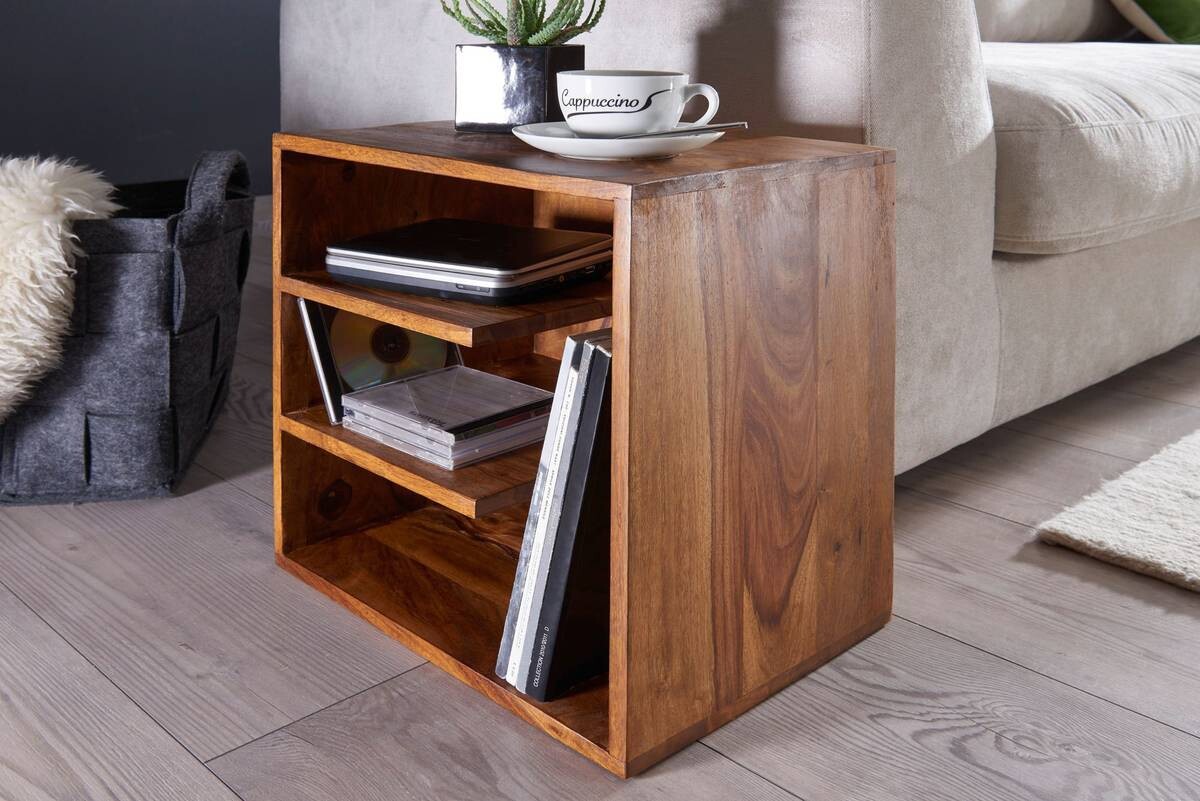 Beistelltisch natur Echtholz B/H/T: ca. 43x43x30 cm