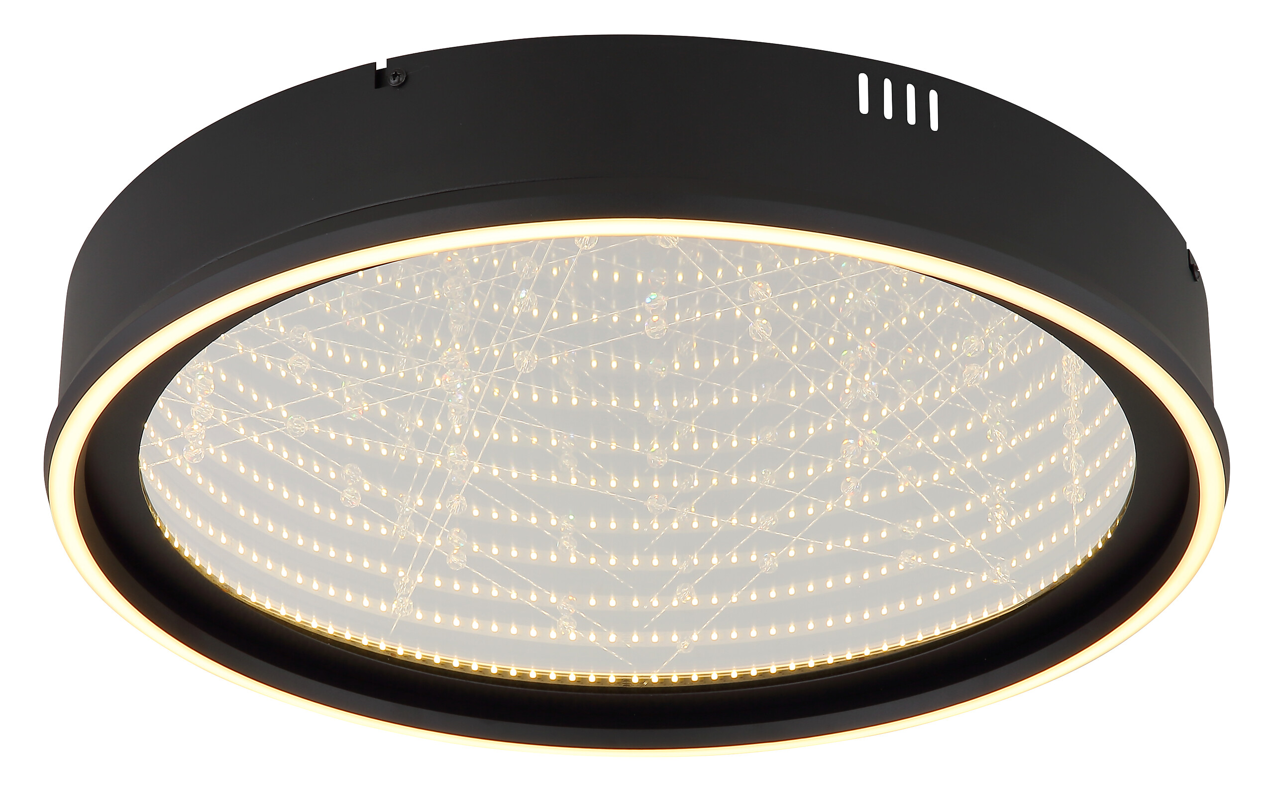 GLOBO Deckenleuchte klar Opal schwarz Glas Aluminium Kunststoff H/D: ca. 8,5x51,5 cm 1 Brennstellen