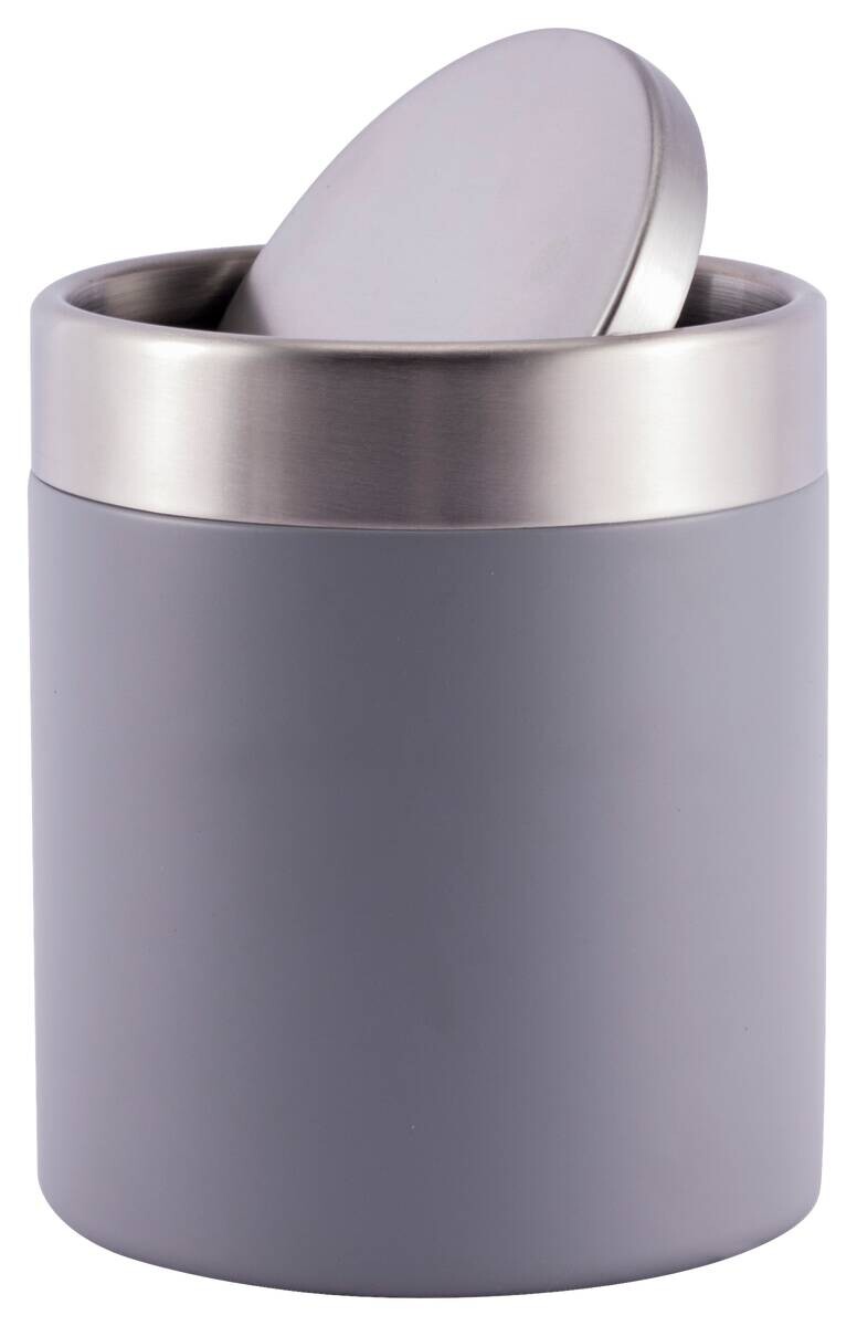 Kosmetikabfalleimer grau Edelstahl ca. 1,58 l