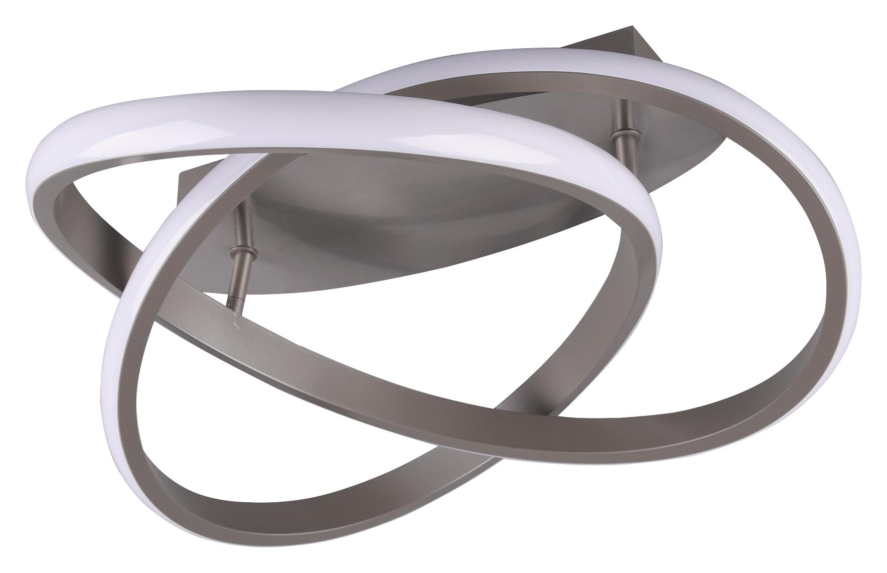 Reality Deckenleuchte Course nickel matt weiß Metall Kunststoff H/D: ca. 19x45 cm