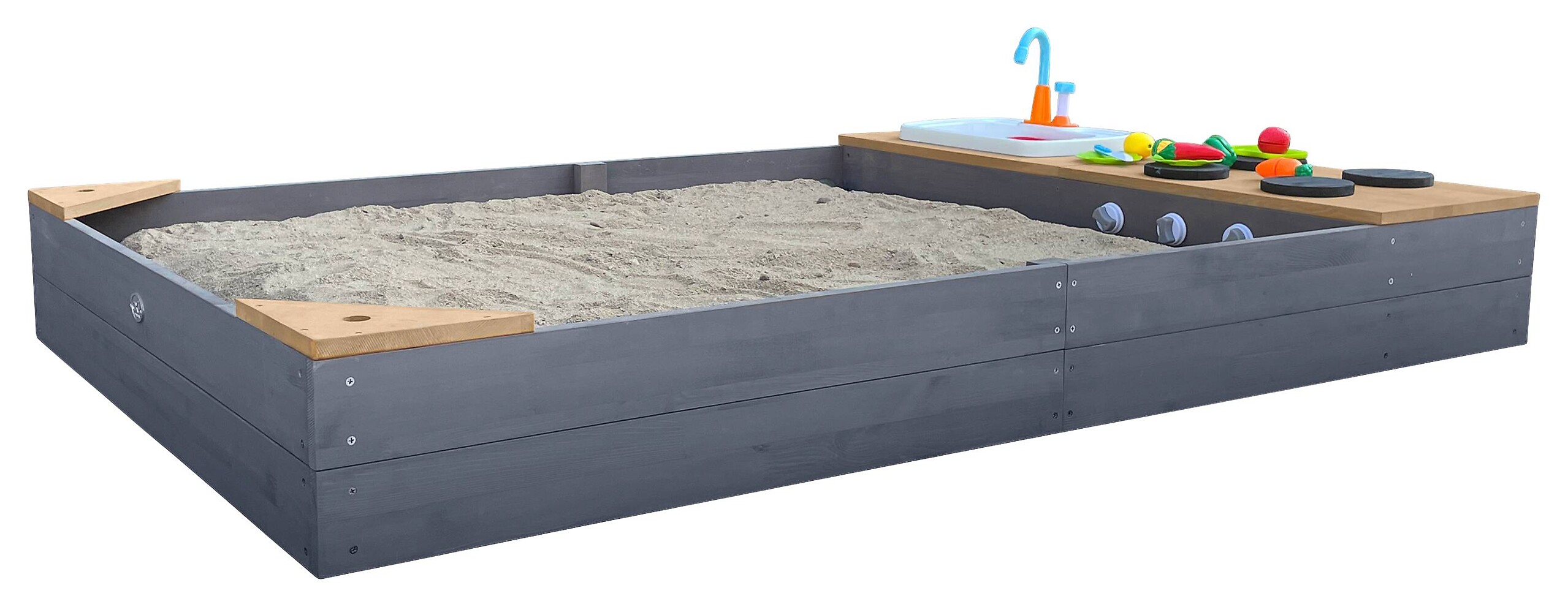 AXI Sandkasten Kelly grau B/H/L: ca. 115x22x180 cm